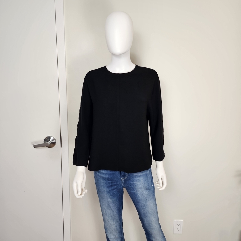 Vince Open Back Split Lightweight Long Sleeve Blouse Sz 4